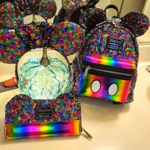 Loungefly rainbow sequin backpack only!